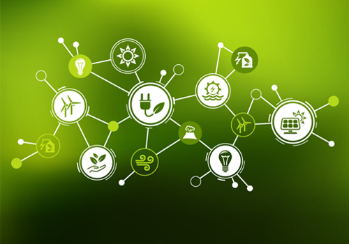  Illustration by Adobe Stock of renewable power to produce sustainable fuels or chemicals.